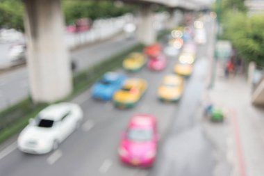 Trafik yol bokeh ışık arka plan, bangkok Tayland, kopya alanı, ulaşım konsepti ile bulanıklık.