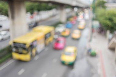 Trafik yol bokeh ışık arka plan, bangkok Tayland, kopya alanı, ulaşım konsepti ile bulanıklık.