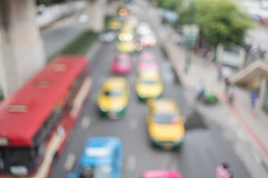 Trafik yol bokeh ışık arka plan, bangkok Tayland, kopya alanı, ulaşım konsepti ile bulanıklık.