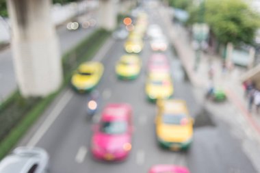 Trafik yol bokeh ışık arka plan, bangkok Tayland, kopya alanı, ulaşım konsepti ile bulanıklık.