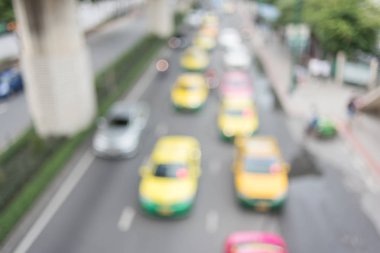 Trafik yol bokeh ışık arka plan, bangkok Tayland, kopya alanı, ulaşım konsepti ile bulanıklık.