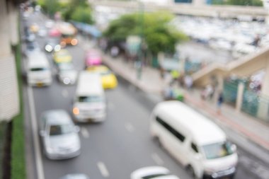 Trafik yol bokeh ışık arka plan, bangkok Tayland, kopya alanı, ulaşım konsepti ile bulanıklık.