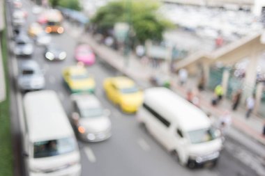 Trafik yol bokeh ışık arka plan, bangkok Tayland, kopya alanı, ulaşım konsepti ile bulanıklık.