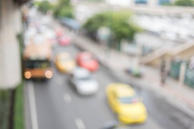 Trafik yol bokeh ışık arka plan, bangkok Tayland, kopya alanı, ulaşım konsepti ile bulanıklık.