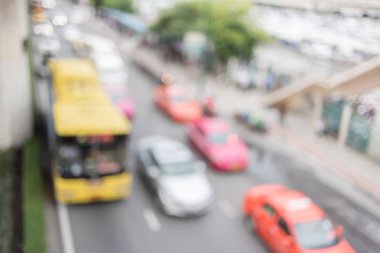 Trafik yol bokeh ışık arka plan, bangkok Tayland, kopya alanı, ulaşım konsepti ile bulanıklık.