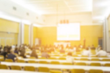 Arka plan bulanık, iş toplantı konferans eğitim öğrenme kavram koçluk.