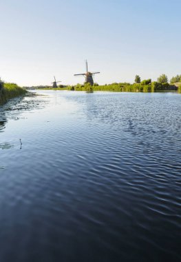 Sazlık doğal, Hollanda ile bir kanal kıyısında bir yel değirmeni