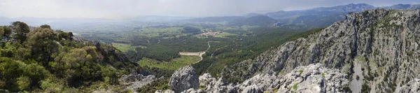 Vista Panorámica Isla Evia Las Montañas Dirfys Día Soleado Grecia —  Fotos de Stock