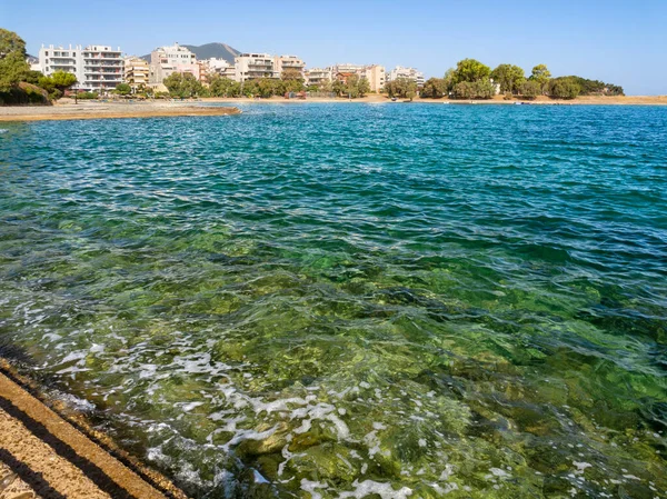 Panoramic Views Sea Mountains Liani Ammos Beach Halkida Greece Sunny — Stock Photo, Image