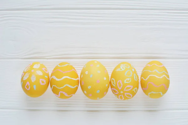 Easter eggs painted in pastel colors — Stock Photo, Image