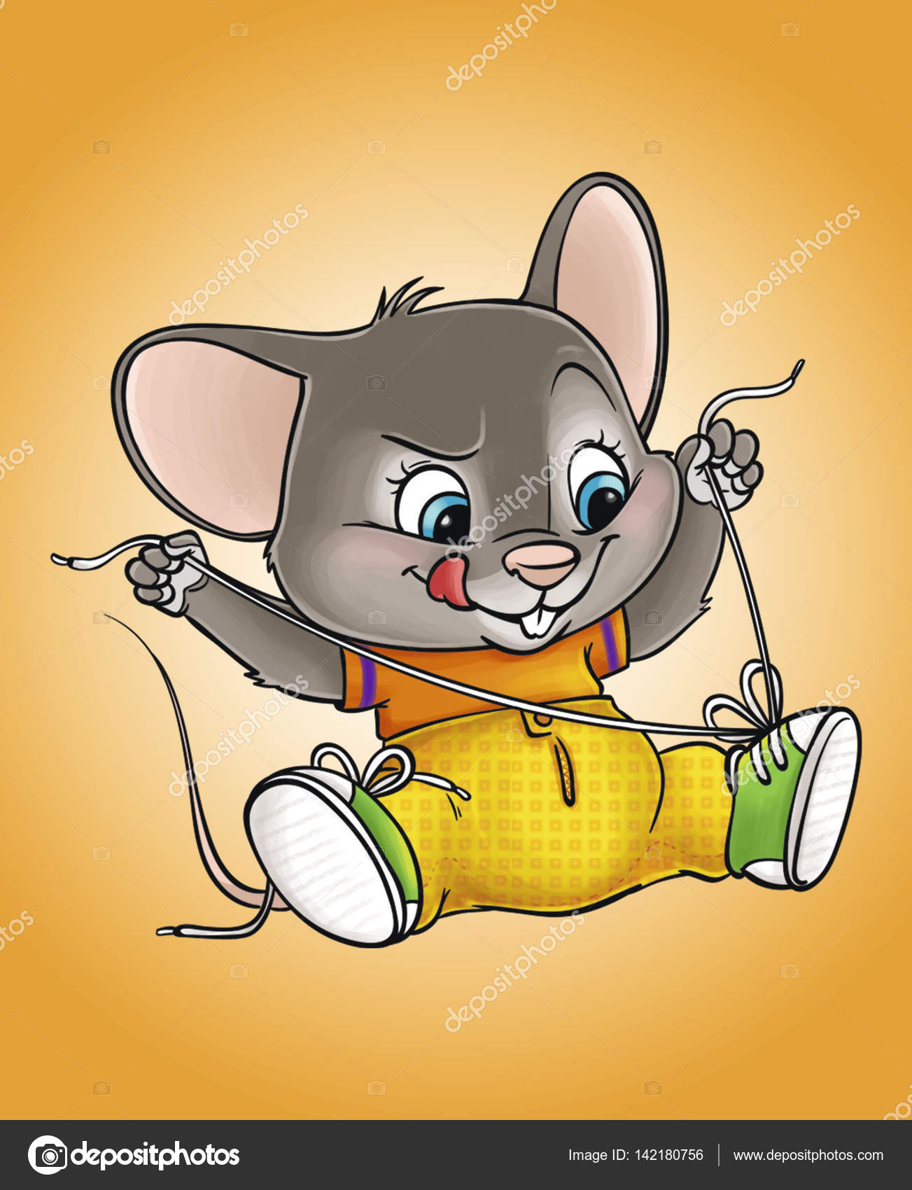 Ποντίκι σε πάνινα παπούτσια Διανυσματικό Αρχείο από ©dariasdrawings142180756