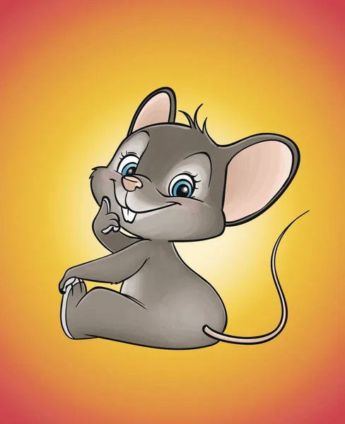 Schattige muis met de mooie glimlach — Stockvector