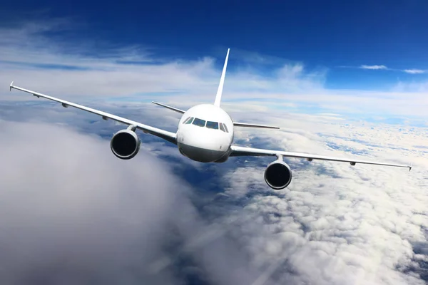 Plane in the sky flight travel transport airplane background Stock Image