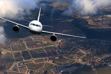 Uçağın arka planda gökyüzü uçuş seyahat etmek ulaşım uçak