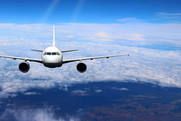 Plane in the sky flight travel transport airplane background