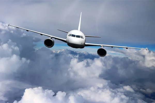 Plane in the sky flight travel transport airplane background
