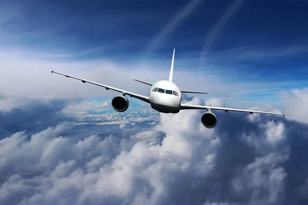 Plane in the sky flight travel transport airplane background Stock Image