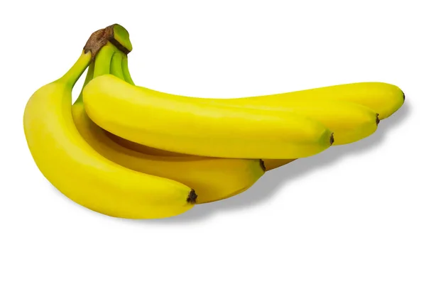 Banane fruit natuur tropische geïsoleerd gele achtergrond — Stockfoto