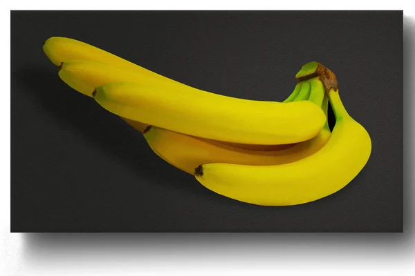 Banane fruit natuur tropische geïsoleerd gele achtergrond — Stockfoto