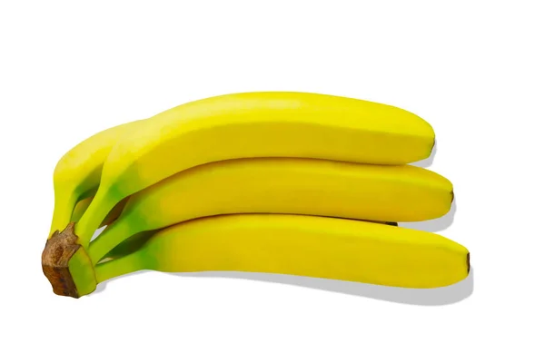 Banane fruit natuur tropische geïsoleerd gele achtergrond — Stockfoto