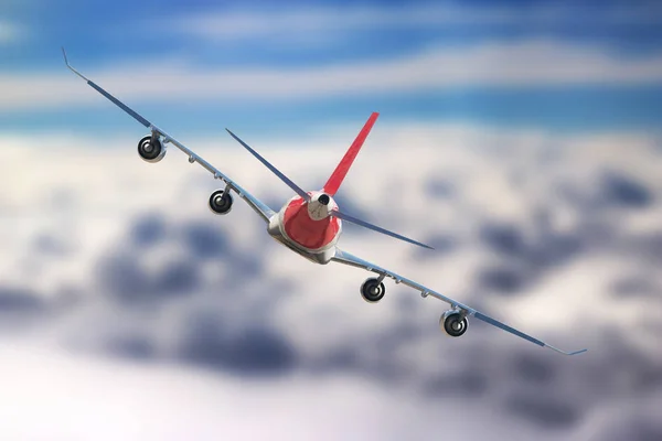 Samolot w tle niebo lotu podróży transportu samolotem — Zdjęcie stockowe