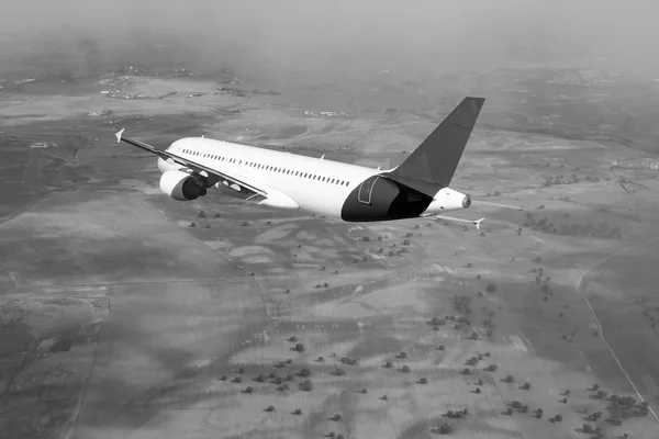 Αεροπλάνο στον ουρανό πτήσης ταξιδιού μεταφοράς αεροπλάνο παρασκήνιο — Φωτογραφία Αρχείου
