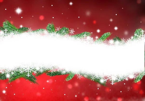 Christmas place for text stars background red text snow illustration — Stock Photo, Image