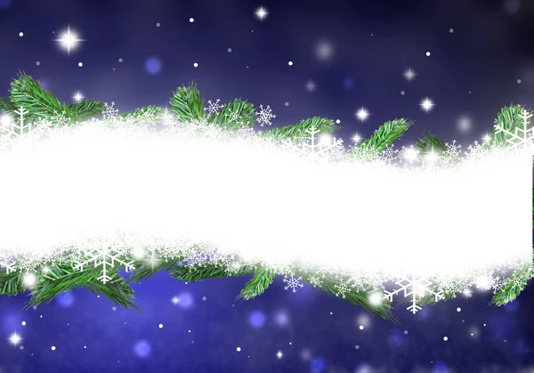 Luogo di Natale per il testo stelle sfondo blu testo neve illustrazione — Foto Stock