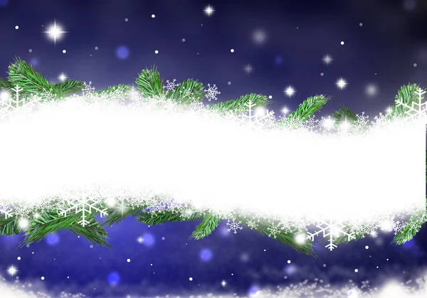 Luogo di Natale per il testo stelle sfondo blu testo neve illustrazione — Foto Stock