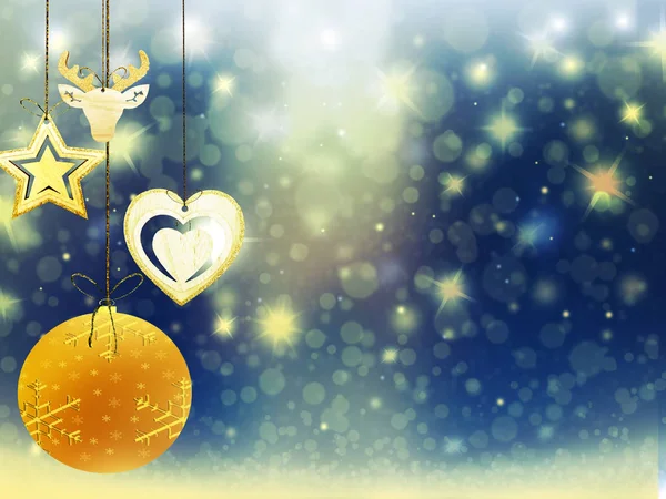 Bola natal ouro amarelo decoração neve fundo cor textura — Fotografia de Stock