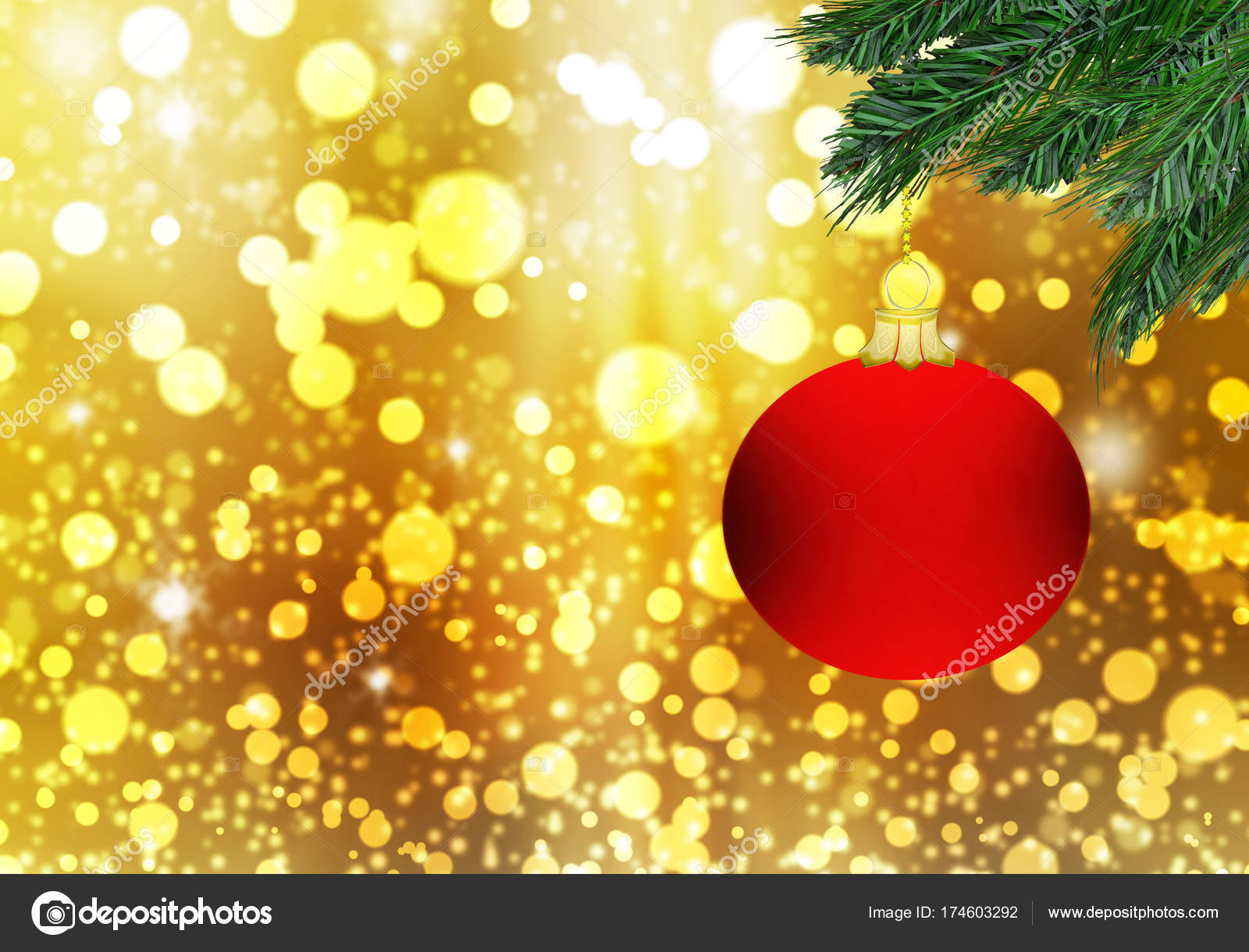 Les Cercles Rouge Noël Boule Fond Or Blanche Neige Bleue