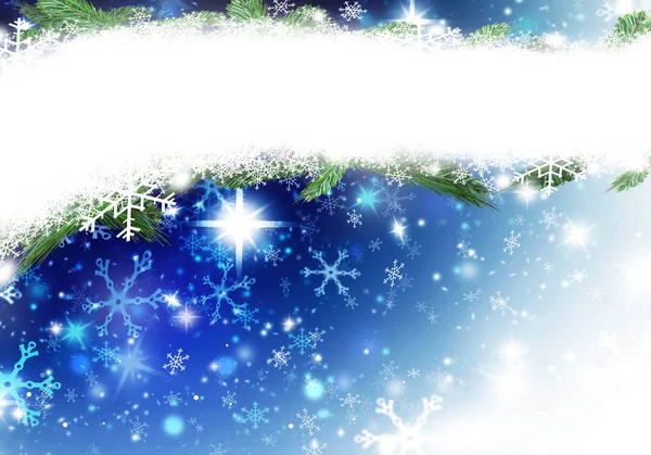 Natale sfondo rosso oro blu luogo per il testo stelle gialle stelle cervi cuore neve decorazioni sfocatura — Foto Stock