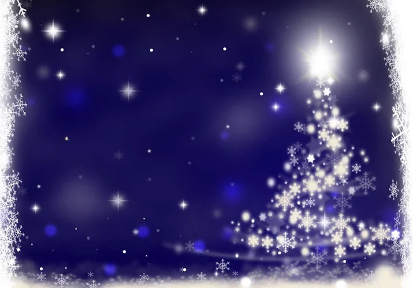 Boże Narodzenie Drzewo Ilustratorzy Zadumany Snow — Zdjęcie stockowe