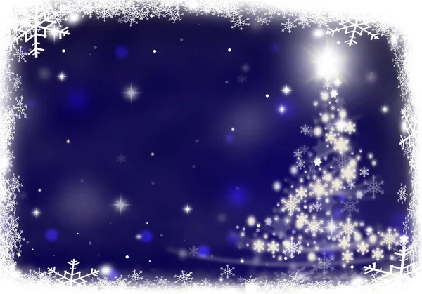 Kerstboom Ilustration Pagina Sneeuw — Stockfoto