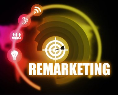 Yeniden pazarlama kavramı planı grafik arka plan rengi bağlanmak