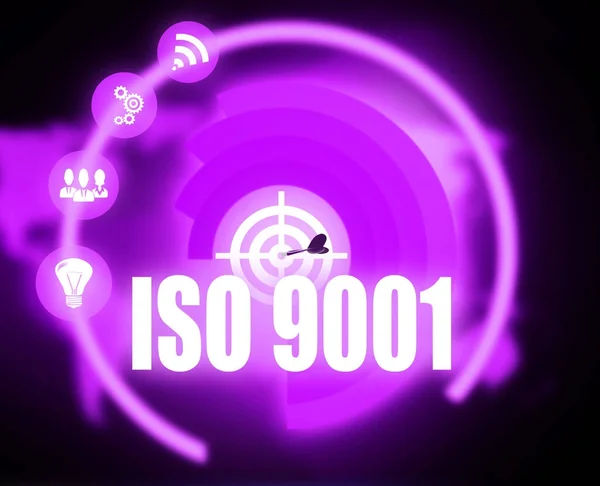 Ios 9001 Konceptet Bakgrund Symbol Business — Stockfoto