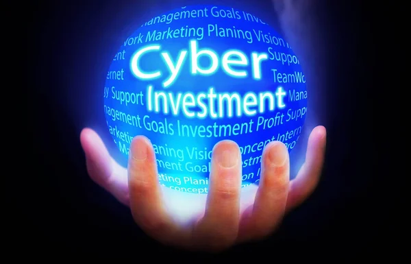 Cyber Investment globe people background blue plan