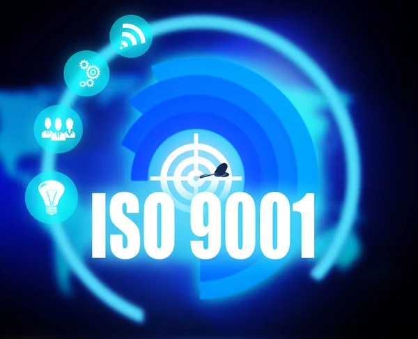 Iso 9001 Konceptet Moderna Bakgrund Business Digitala Arbete Online — Stockfoto