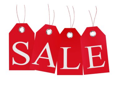 İndirim etiketleri kırmızı izole