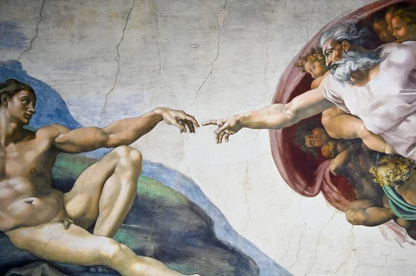 Roma Marzo Creazione Adamo Michelangelo — Foto Stock