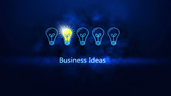 ビジネスアイデア電球と1つの電球のアイデアインスピレーション電気 — ストック写真