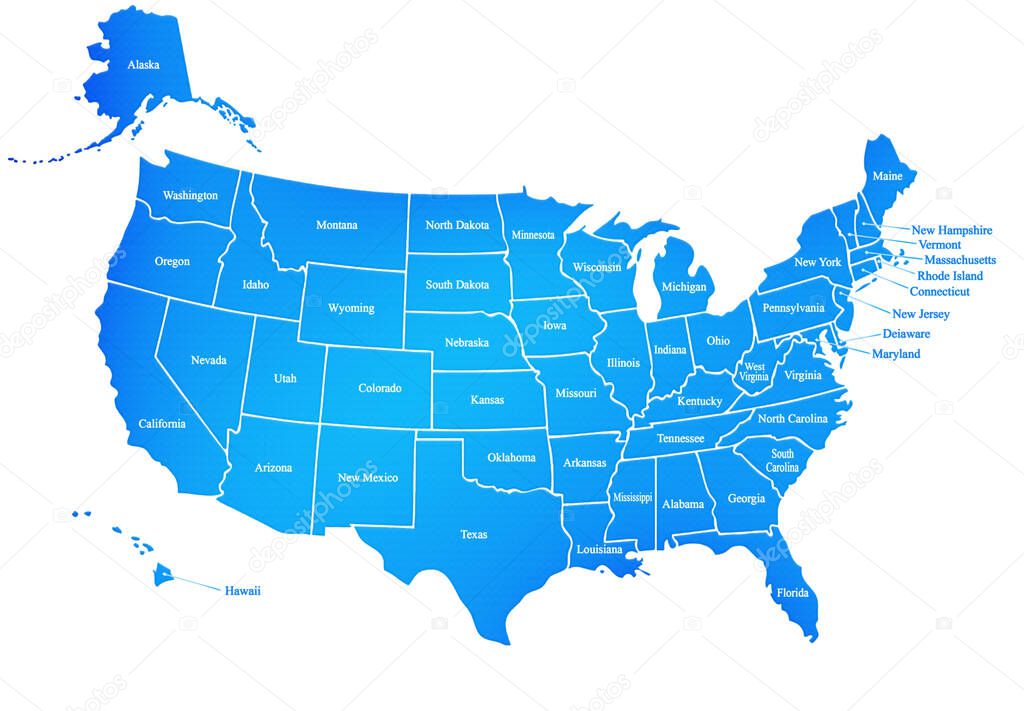united states map blue,America isolated