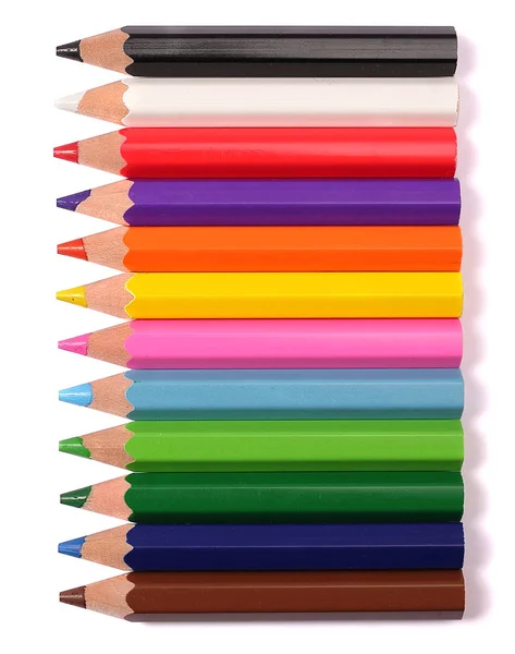 Colored pencils isolated on white — Stock Photo, Image