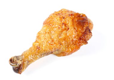 Izgara tavuk budu üzerinde beyaz izole ketçap ile