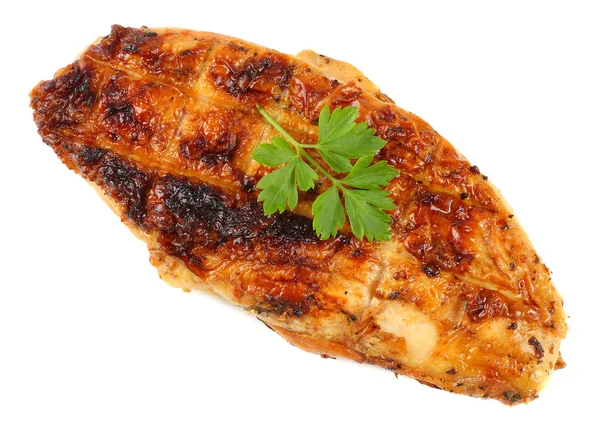 Grilled chicken fillet isolated on white — Stock Photo, Image