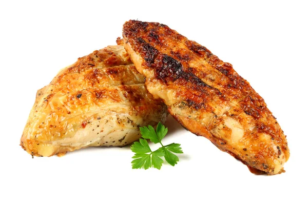 Grillezett csirkemell filé elszigetelt fehér — Stock Fotó