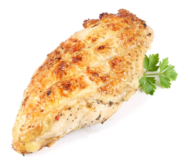 Filetto di pollo alla griglia isolato su bianco — Foto Stock