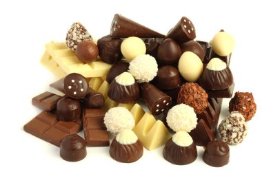 çikolata şekerleme şeker karışımı beyaz izole