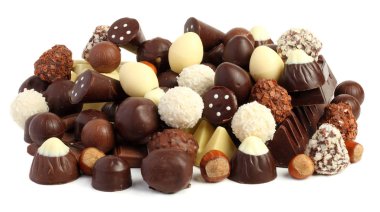 çikolata şekerleme şeker karışımı beyaz izole