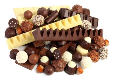 çikolata şekerleme şeker karışımı beyaz izole